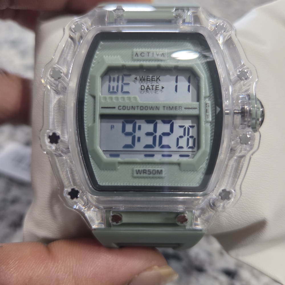 Ativa Gray Smartwatch with Retro-Modern LCD Display